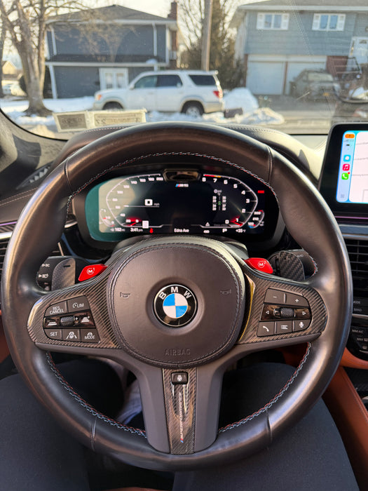 F90 M5 M Performance Carbon Fiber/Leather Steering Wheel Trim