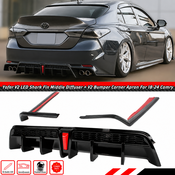 2018-2024 Toyota Camry Yofer V2 Diffuser W/ 3rd Brake Light & Rear Side Spats