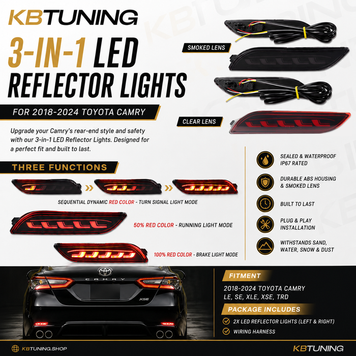 2018-2024 Toyota Camry V3 LED Reflector Lights